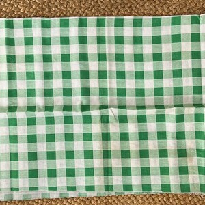 Vintage Feed Sack Fabric, New Old Stock, Vintage Fabric Green gingham