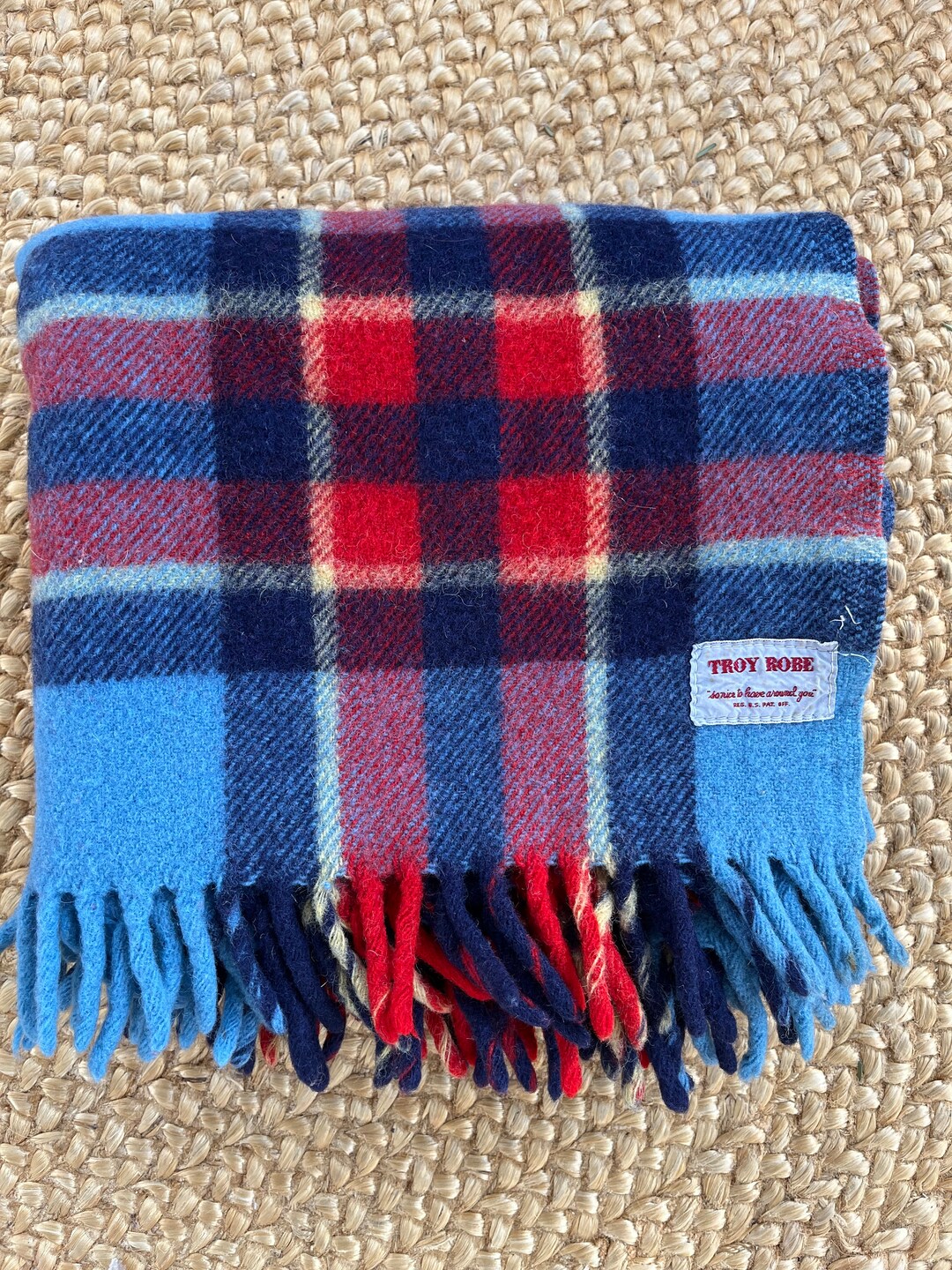 Troy Robe Plaid Wool Blanket Lap Blanket Throw Blanket Red Etsy