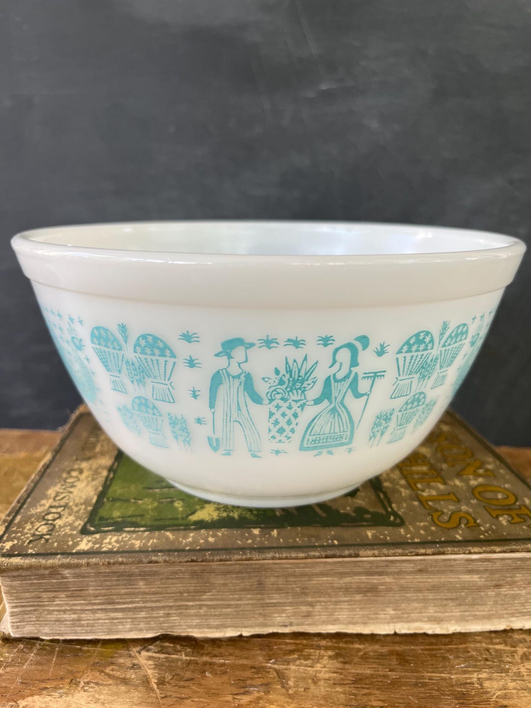 PYREX Turquoise on White Butterprint 402 Mixing Bowl, 1.5 Quart - Etsy