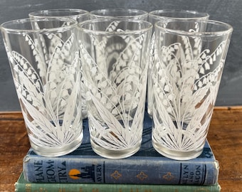 Set of 6 Vintage Libbey Lily of the Valley Drinking Glasses