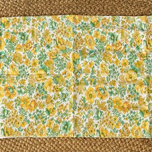 Vintage Feed Sack Fabric, New Old Stock, Vintage Fabric Green yellow floral