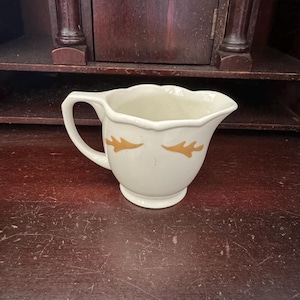 Vintage Mayer China Cream Pitcher, Leaf Pattern, Restaurant Ware, Individual Creamer, Small Creamer