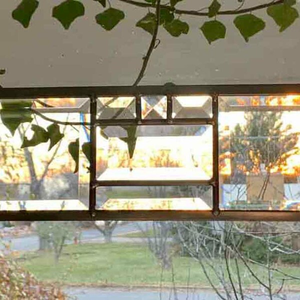 Clear Leaded Glass Panel Etsy