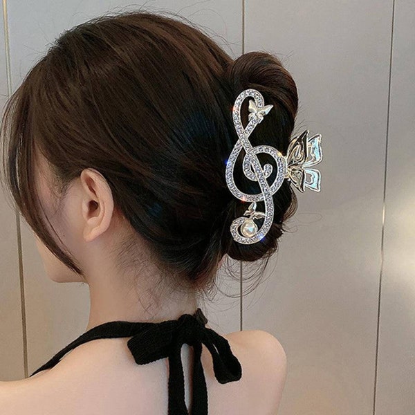 Fancy Hair Clip Music Note G Clef Unique Design Claw Clip | Large Claw Hair Clip | Hair Accessories | Gift Party Clip for Her