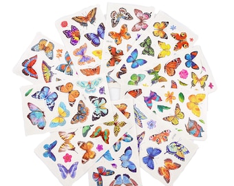 10 Sheets Kids Cartoon Butterfly Temporary Tattoos for Boys Girls Party Favor Supplies