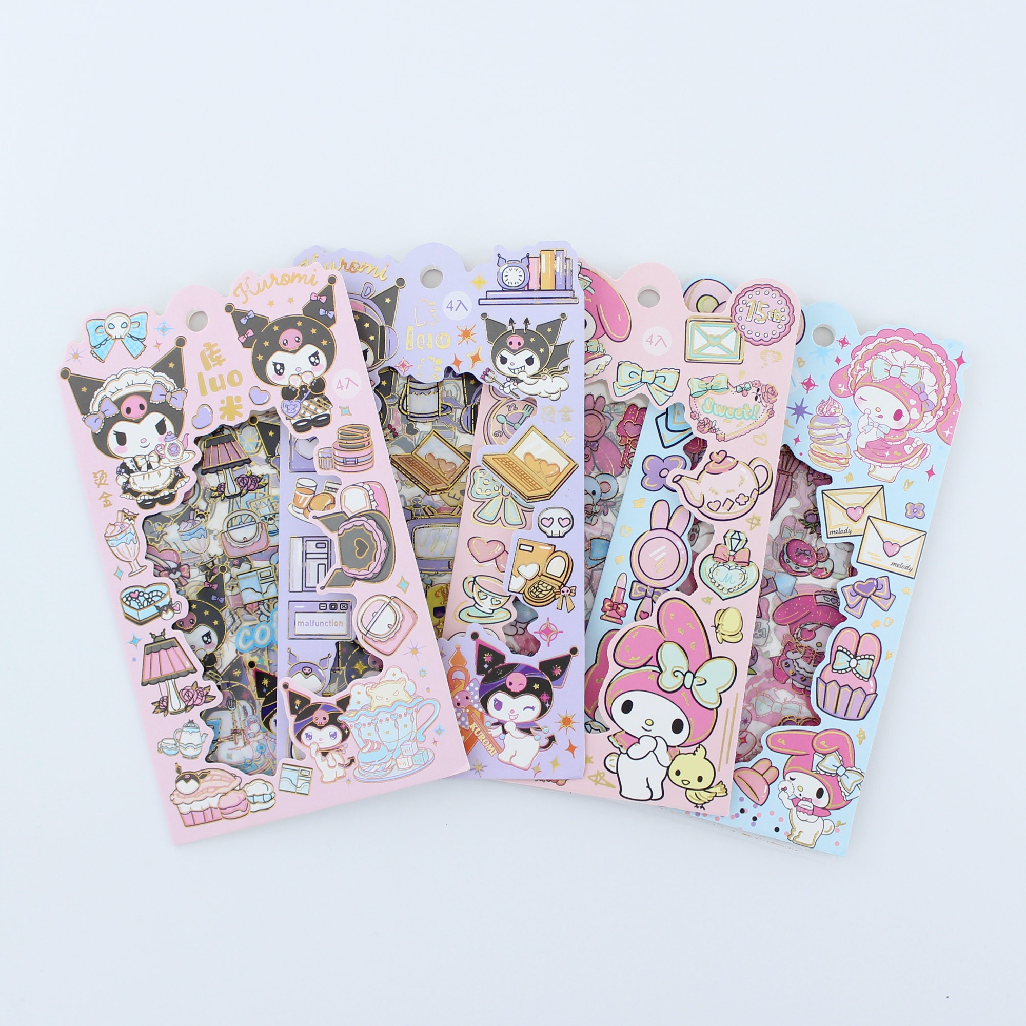 50pcs Creative Cute Kawaii Kuromi My Melody Stickers Keroppi