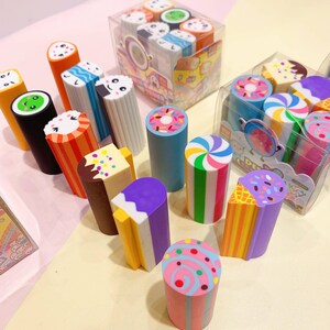12 PCS Erasers Pencil Top Eraser Caps Chisel Shape Pencil Eraser Toppers  Student Painting Correction Supplies Stationery