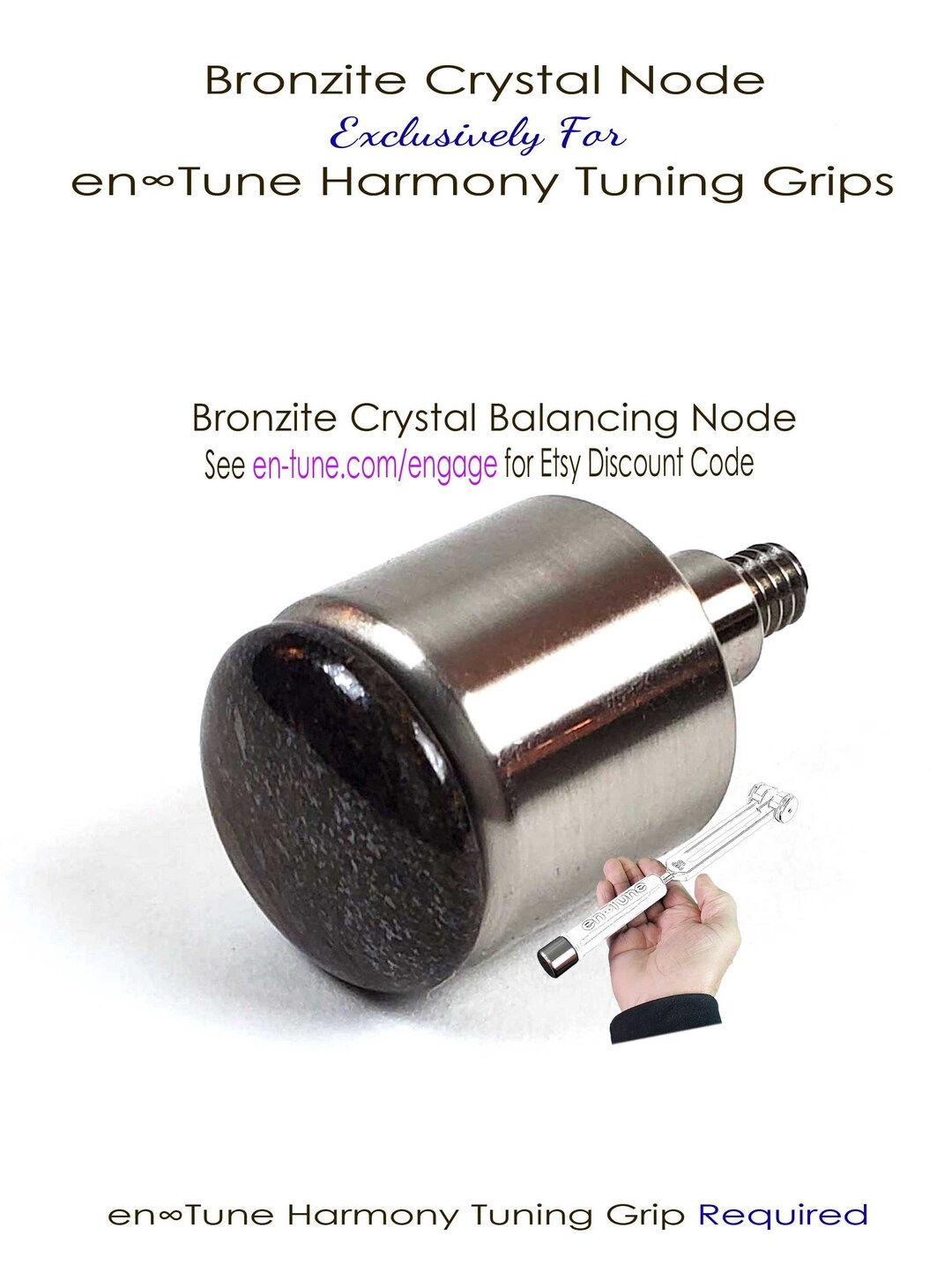 Bronzite Tuning Fork Gem Foot Chakra Balancing Crystal Node Easyon