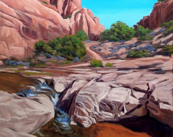 Cowboy Pools #2 - Original 16" x 20" Oil Painting by Rich Cleveland.