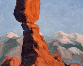 Balanced Rock #4 - Original 9" x 12" Oil Painting by Rich Cleveland.