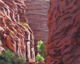 Mary Jane Canyon #3 - Original 9" x 12" Oil Painting by Rich Cleveland.