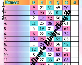 Beary Besties Bingo Board 15 Line 75 Balls in Straight & Mixed (Houdini)