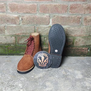 Handmade Suede Leather Lace-Up Boots: Military Style Ankle Boots