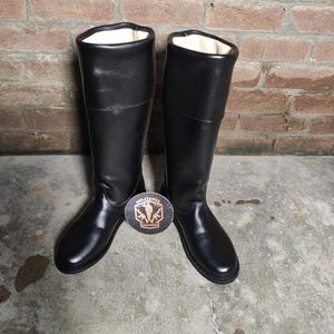 Handmade Revolutionary Riding Black Leather Long Boot With Leather Sole. Leather Long Boot, Horse Riding Boot, Leather Men Boot, Boot