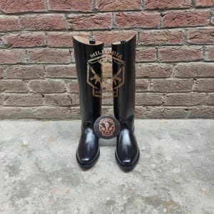 Handmade German Officer Pointed Toe Tall Boot With Leather Sole. German Boot, Tall Boot, Leather Boot, Men Boot, Military Boot, Booties