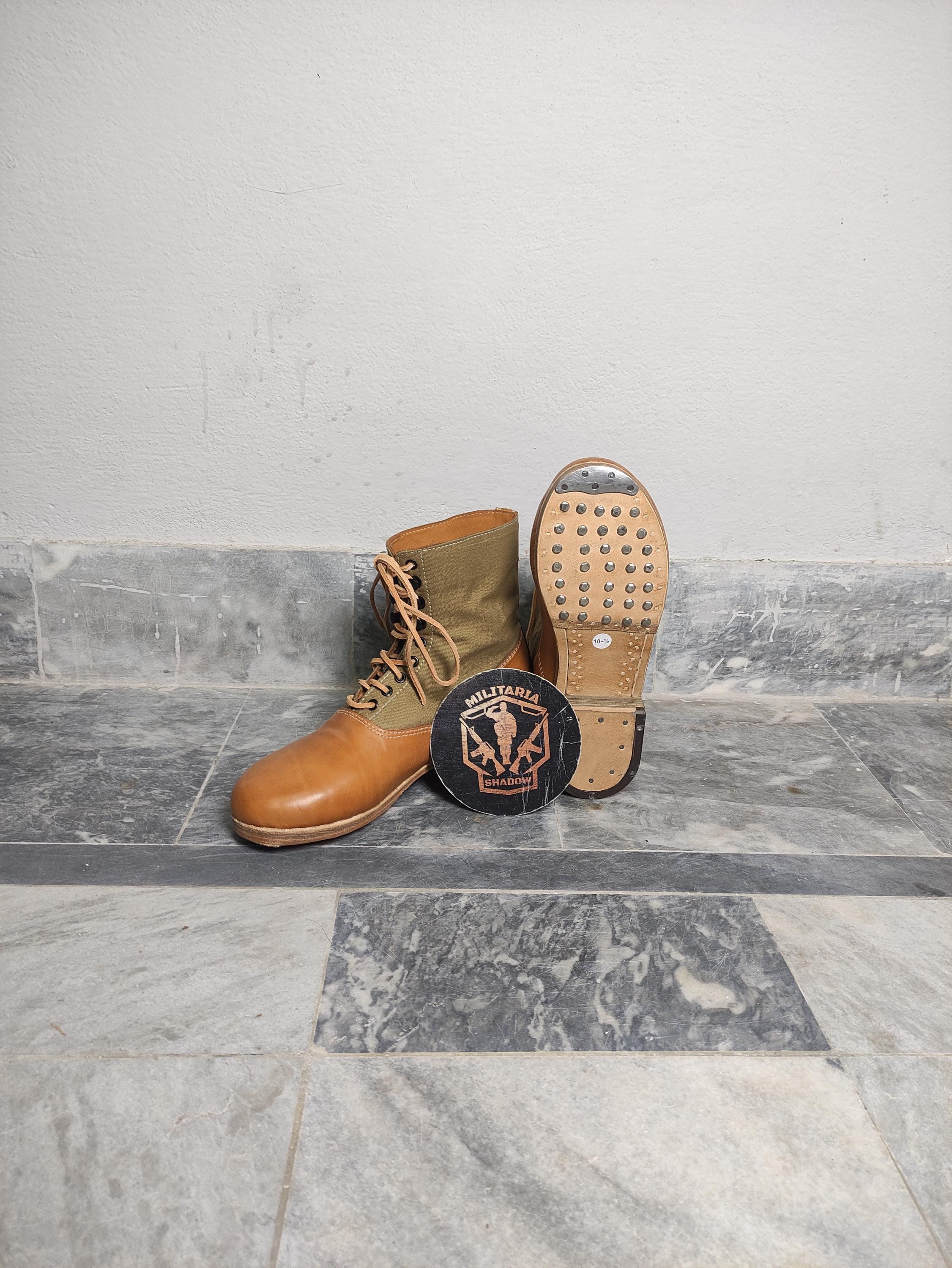 RARE Handmade Hobnail climbing or work boots size 14 brown  display picture 2