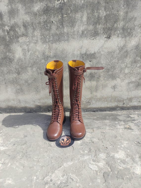 Bota de cuero con una sola hebilla hecha a mano – Bota de