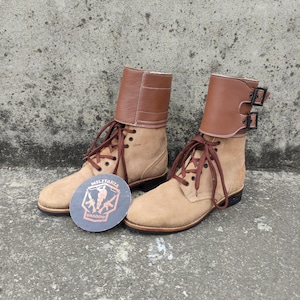 US Double Buckles Combat Boot Rubber Sole.US Boot, US Army Boot, Service Boot, Military Boot, Ankle Boot, Combat Boot, Handmade Leather Boot