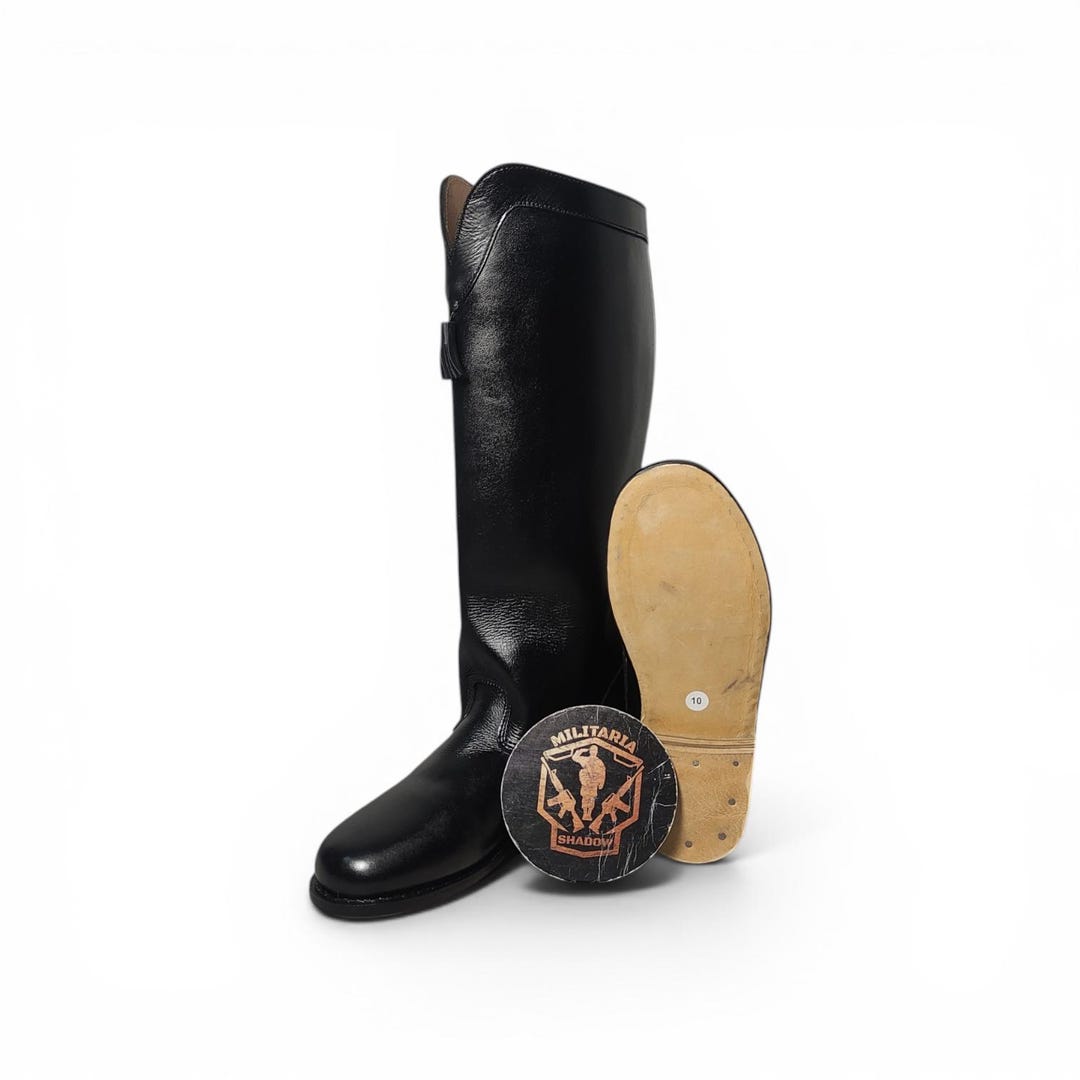 Handmade Black Leather Riding Boots | Tall Equestrian Style Boots With ...
