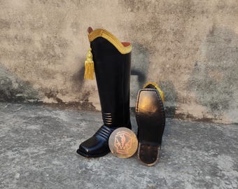 Handmade Leather Hessian Boots | Men's Parade Costume Footwear