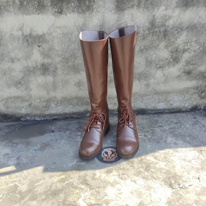 Handmade Custom Era British Officers Field Boot. Officer Pointed Boot, German Boot, British Boot, Men Long Boot, Leather Officer Boot, Boots