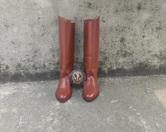 Handmade Brown Leather Tall Boots | Pointed Toe Classic Long Style