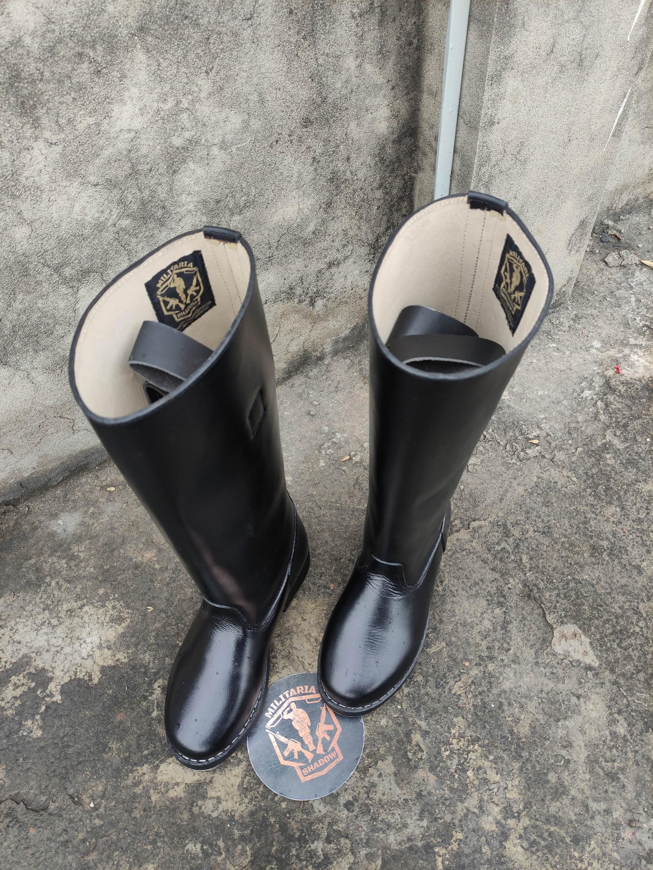 ドイツ軍M39レザージャックブーツ：鋲釘、鉄製ヒール＆トゥ - Etsy 日本