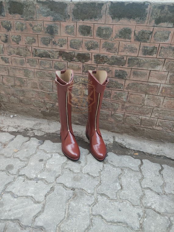 Handmade Leather Polo Riding Boots: Vintage Equestrian Style