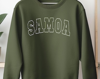 Sweatshirt Samoa, T-shirt Samoa, Polynesische trui, Samoa-souvenircadeau, Samoa-cadeau, Samoa-reisshirt, Samoa ronde hals, lettertype minimalistisch