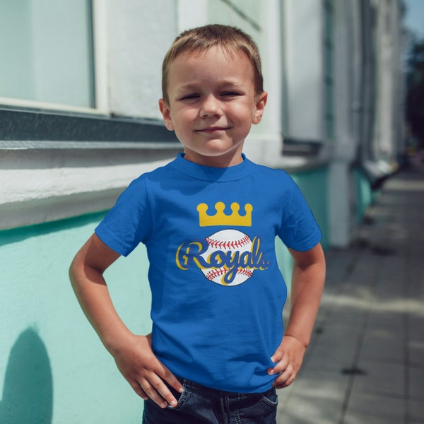 Kids Royals T-Shirt, Youth Royals T-Shirt, Kansas City Royals T-Shirt, KC Royals Crown Shirt, Kansas City Baseball Shirt, Custom name number