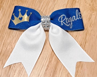 Royals Baseball Hairbows, Kansas City Hairbow, Girls baseball hair bow, Ladies hair bow, Kansas City Baseball Hairbows