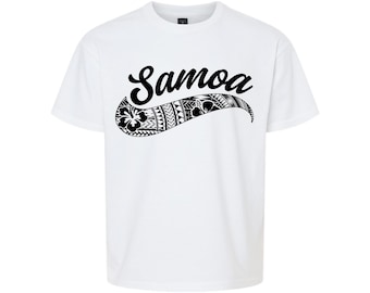 Kids Samoa Tribal Shirt, Polynesian Design, Youth Sizes