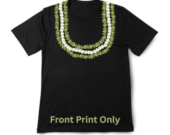 Lei Shirt, Sweatshirt, Pikake and Pakalana Chain Print, Trendy Hawaii T-Shirt, Luau Party Tee