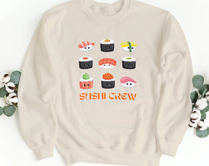 Sudadera de sushi, camiseta de sushi, camiseta de fiesta de sushi, sudadera de comida asiática, camiseta de comida japonesa, camiseta de arroz, camiseta para amantes del sushi, camiseta de cuello redondo