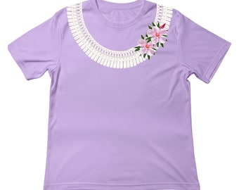 Ginger Lei Shirt, Pink Flower Print, Luau Party, Trendy Hawaii Shirt, Unisex t-shirt