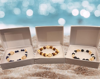 Sea Turtle Wood Bracelet, Ceramic Turtle and Wooden Bead Bracelet, Turtle Lover Bracelet, Trendy Beach Fashion Bracelet, Elastic Stretch Fit