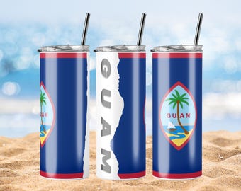 Beker van GUAM 20 oz, zegel van Guam, vlag van Guam, koffiemok van Guam, souvenir van Guam, geschenken Marianen, reisbeker Guam, kerstcadeau Guam