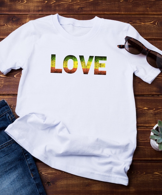 Rasta Color 'One Love' Shirt, Reggae Beach Vibes Tee