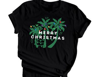 Tropical Christmas Shirt, Palm Trees Sweatshirt, Beach Holiday Shirt, Hawaii Christmas T-Shirt, Luau Party Tee