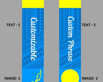 Palau Flag Graduation Stole, Customizable, Tribal Pattern, Palauan Graduate