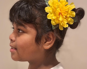 Tropical flower Hair Clip, Yellow Flower Hair Clip, Hawaii flower Hairclip, Flower Hair clip for Girls, Luau Party Hair clip for women