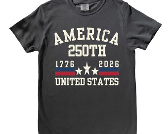 Comfort Colors USA Shirt, America Established Tee, 250th, Vintage Style, Distressed tee