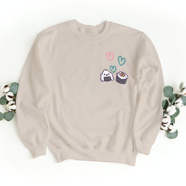 Cute Sushi Sweatshirt, Sushi Lover Shirt, Japanese foodie shirt, Asian foodie shirt, Nori Seaweed Shirt, I Heart Sushi Shirt, Rice Lover Tee