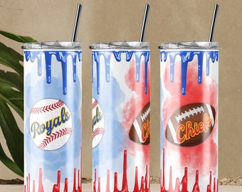 Vaso térmico de los Kansas City Chiefs y los Royals, regalo de Kansas City, botella de agua de acero inoxidable de 20 oz