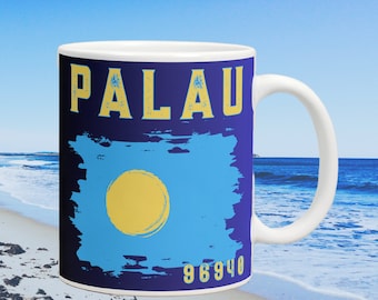 Mok Palau-vlag, aangepaste stadsbeker, gepersonaliseerde waterfles