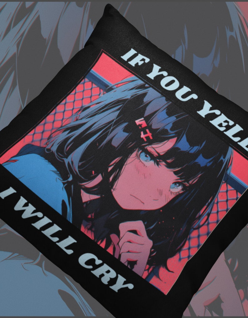 Cute Anime Girl Pillow Kawaii Manga Decor Anime Lover Gift Etsy