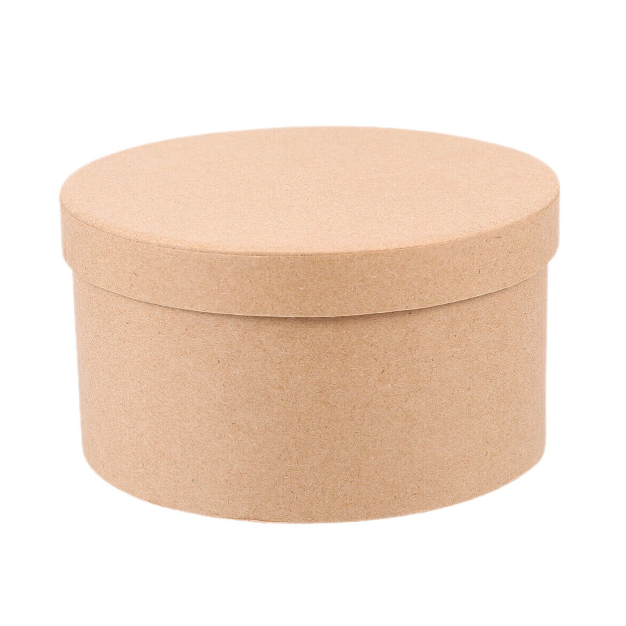 8 Pcs Round Gift Boxes With Lids Ø17x10cm Brown Nesting Boxes for Presents Birthday Bridesmaid