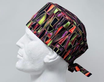 Gorro quirúrgico con lazo en la espalda, diseño unisex, confeccionado a mano en Canadá.