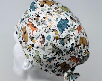 Gorro quirúrgico estilo cavernícola con cierre de lazo, gorro de soldador, talla única, diseño unisex, confeccionado a mano en Canadá.