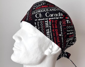 Gorro quirúrgico con lazo en la espalda, diseño unisex, confeccionado a mano en Canadá.